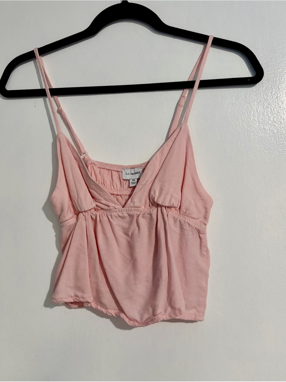 La Hearts Light Pink Smocked Bust Camisole